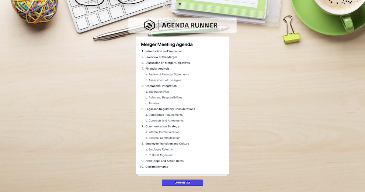 Agenda Runner